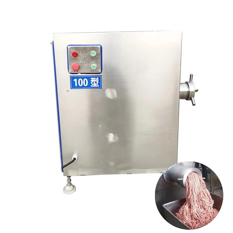 Hachoir à viande industriel de grande capacité pour viande congelée - avec lames tranchantes et cons