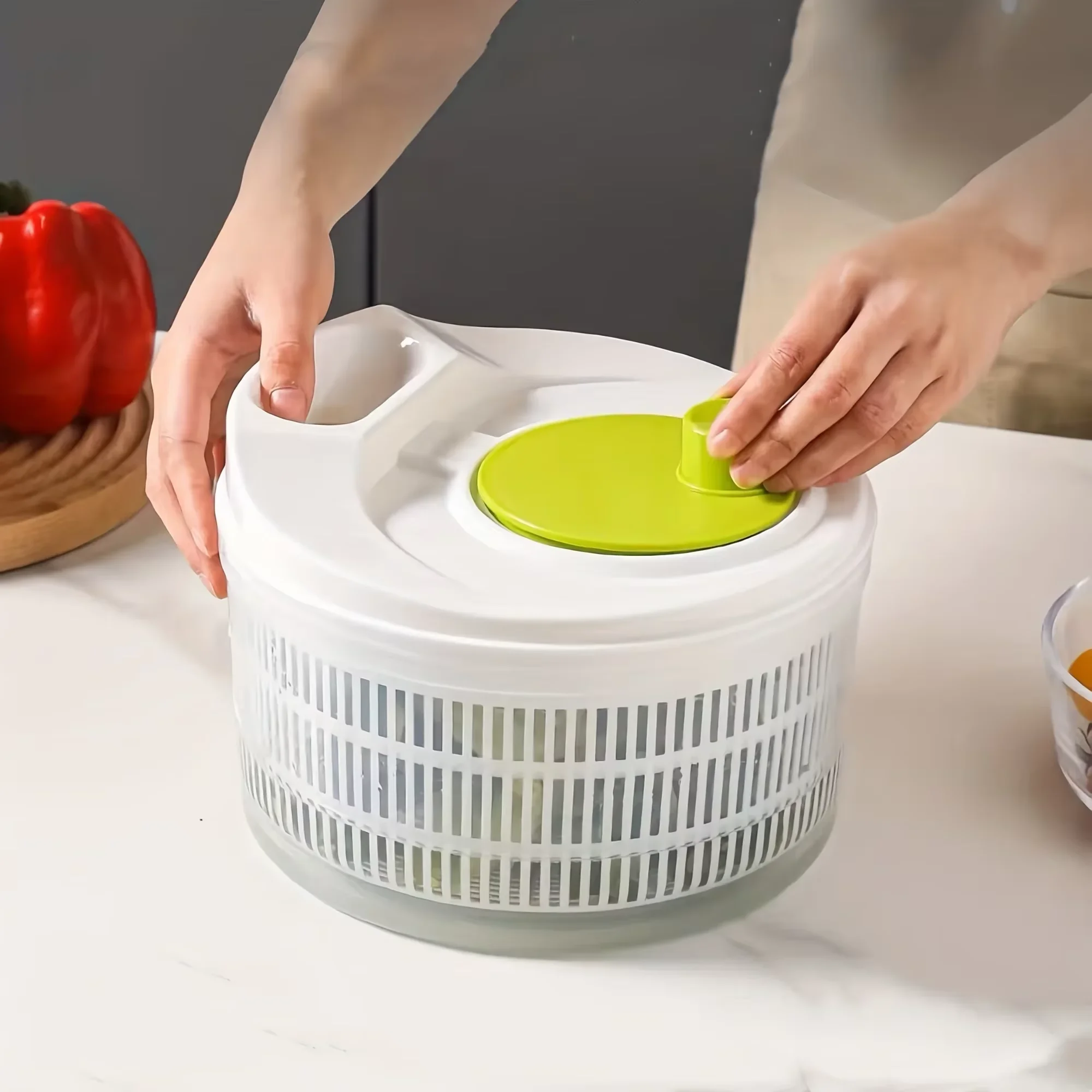 Essoreuse à salade, lattes vertes, lave-linge, égouttoir, passoire à légumes pour laver et sécher le