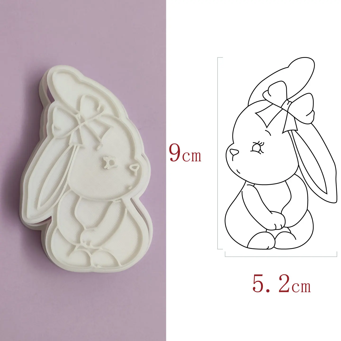 Emporte-pièce Lapin pour Fondant, Sucre et Biscuits – Moule Arche pour Pâtisserie et Décoration de C