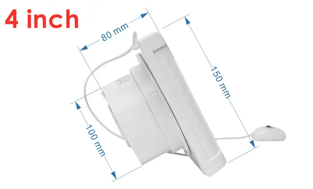 220V 4 pouces 6 pouces muet salle de bain extracteur ventilateur d'échappement cuisine toilette mur