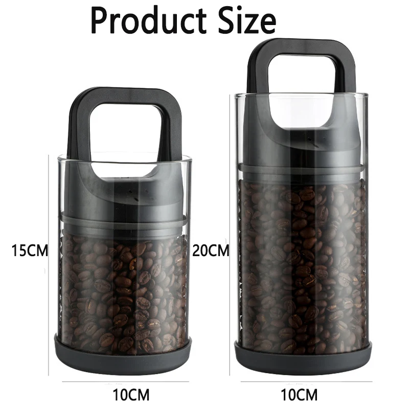 Réservoirs scellés sous vide pour grains de café, stockage des aliments de cuisine, récipient en ver