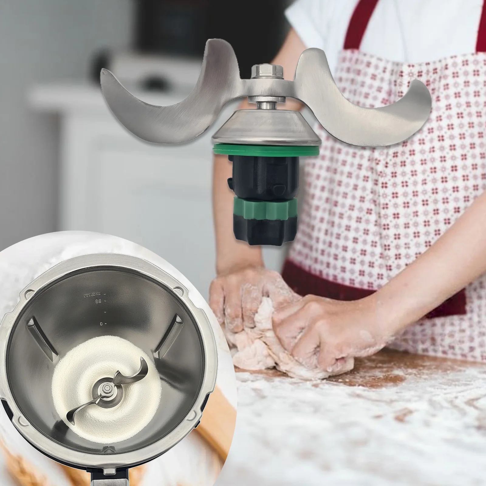 Lame de pétrissage de pâte robuste en acier inoxydable pour Thermomix TM7-lame de mélange épaisse et