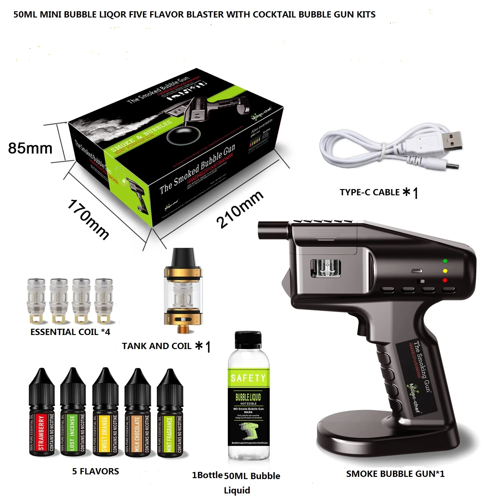 Kit de odorà cocktail aste Flavor Bl84, machine à fumée, moteurs comestibles, odorà bulles de fumée