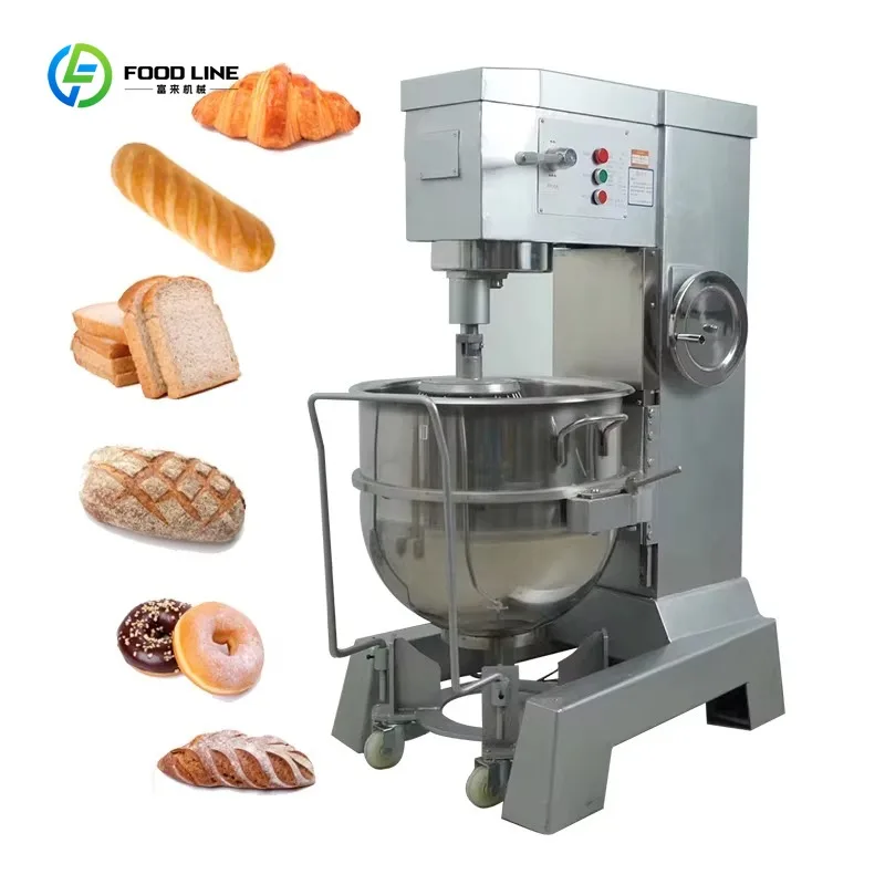 Mélangeur à spirale à fréquence variable 20L en acier inoxydable 1,5KW, vitesse réglable pour pétrir