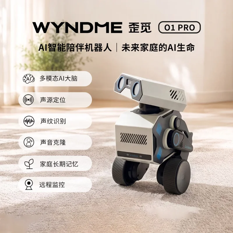 WYNDME 01 Pro Robot compagnon intelligent IA avec interaction vocale, reconnaissance d'empreintes vo