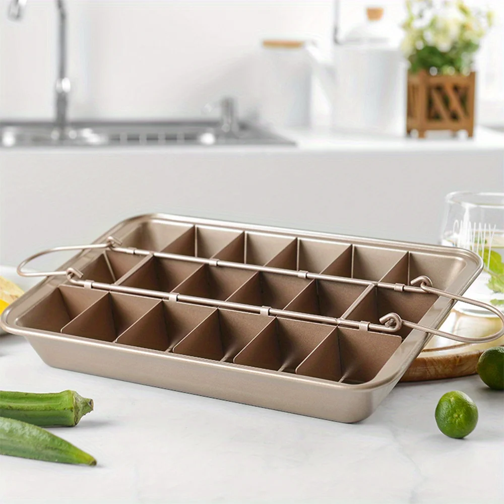 Moule à gâteau Brownie avec séparateurs (12.2 ''x 7.7''), poêle à pain en acier inoxydable, poêle à
