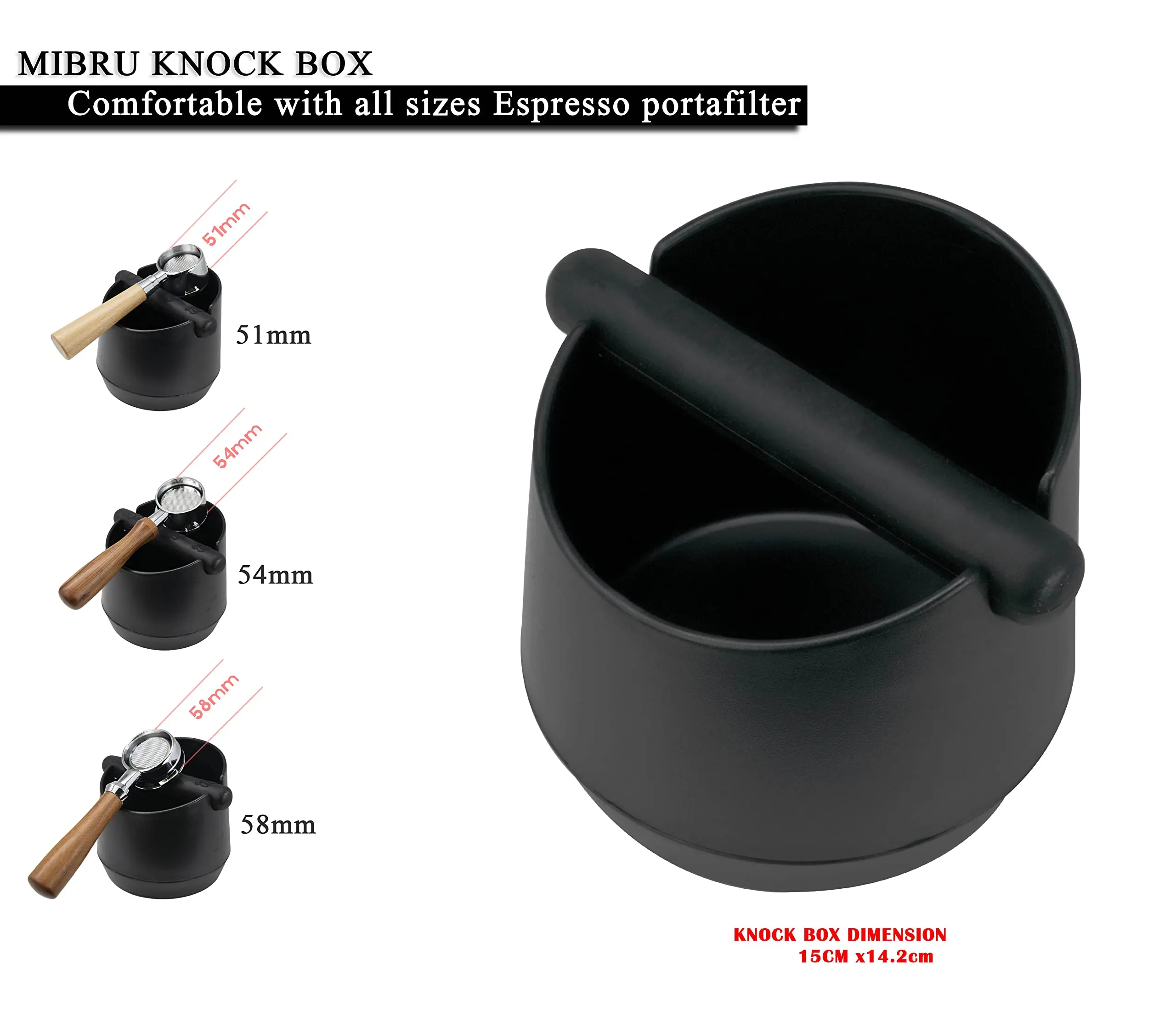 Leeseph-Boîte de Décharge de Résidus de Café, Récipient Non-ALD, Broyage Barista Durable, Boîte de C