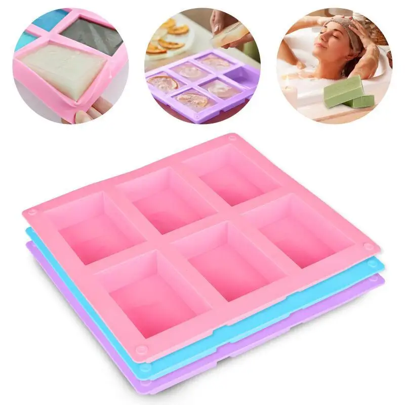 Moules en silicone rectangulaires à 6 grilles, moule à crème glacée, mousse au chocolat bricolage, u