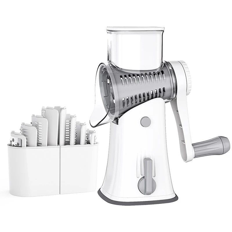 LMETJMA 5 en 1 râpe à fromage rotative broyeur cuisine Mandoline légumes Julienne trancheuse gaufre