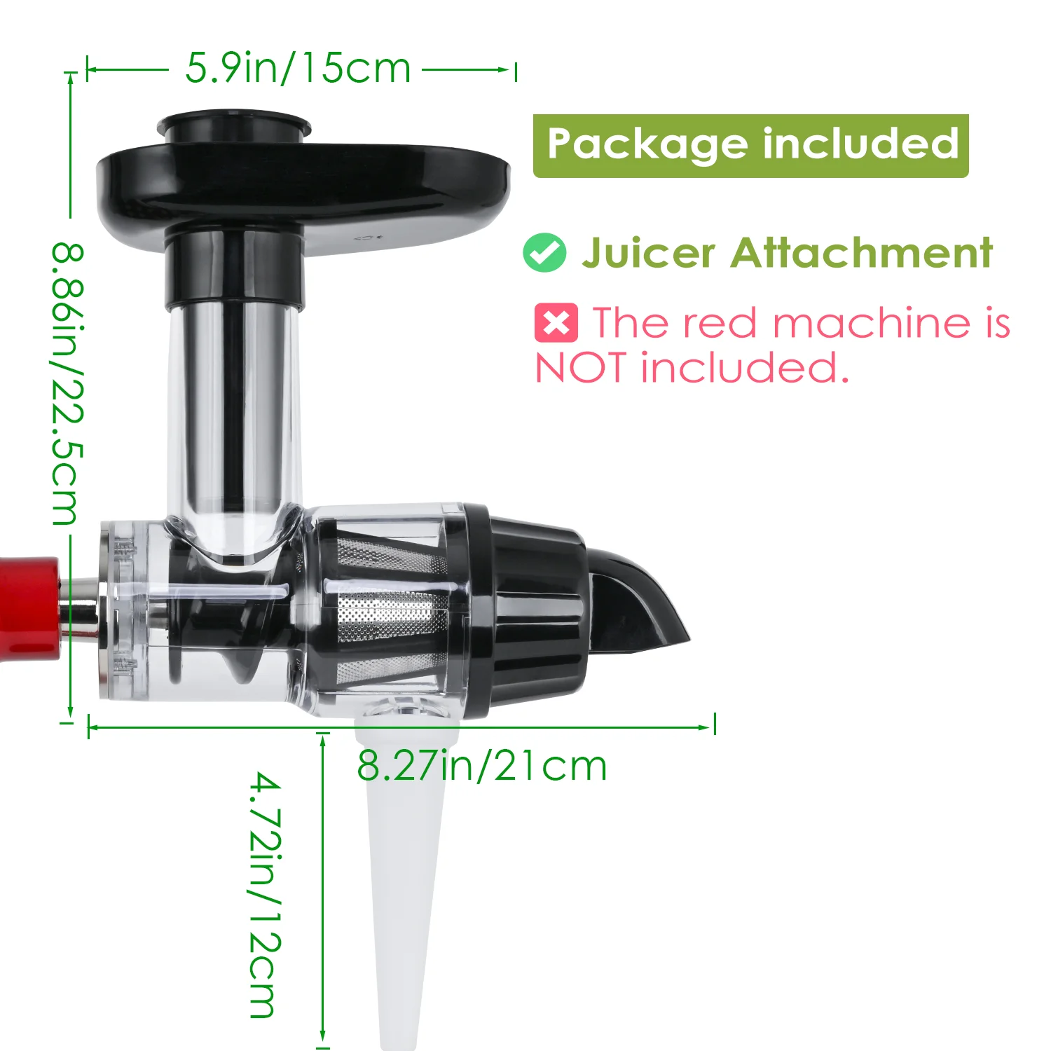 Accessoire extracteur de jus à mastication pour batteurs sur socle KitchenAid, presse à froid lente,