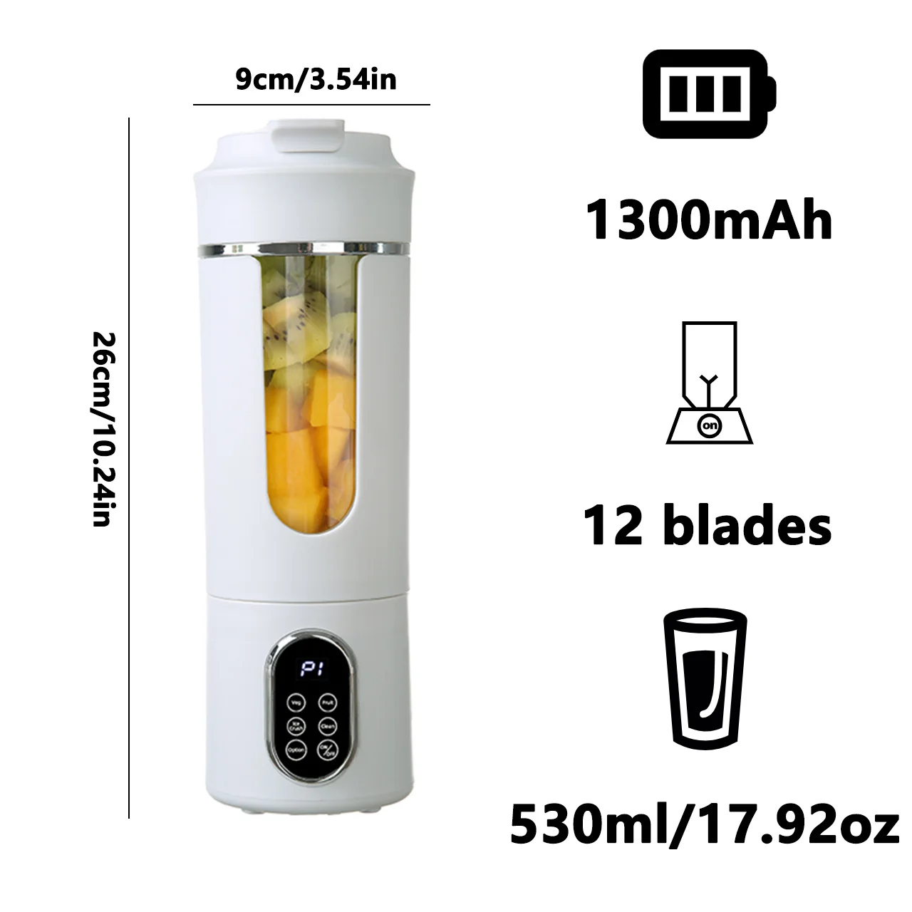 Nouveau mixeur portable pour jus, smoothies et milkshakes, 580 ml, extracteur de jus durable avec la