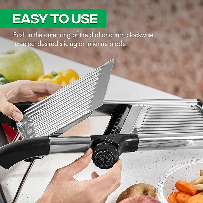 Mandoline réglable en acier inoxydable, hachoir à légumes multifonctionnel pour la cuisine, pour pom