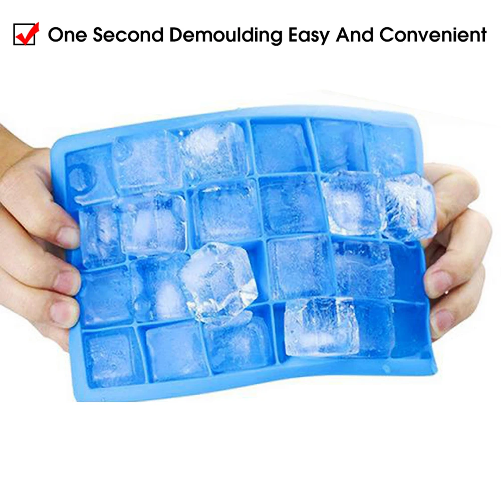 Avec couvercle/sans couvercle, plateau à glace en Silicone à 24 trous, boîte carrée, purée alimentai