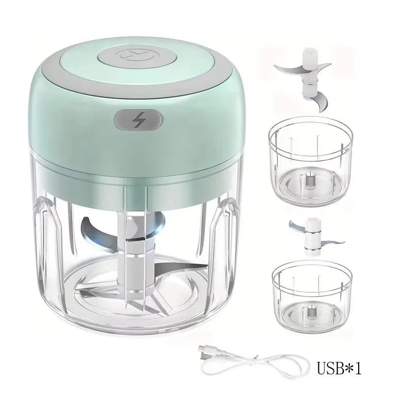 Mini hachoir électrique sans fil 250 ml, rechargeable par USB, pour ail, légumes, oignon, viande – G