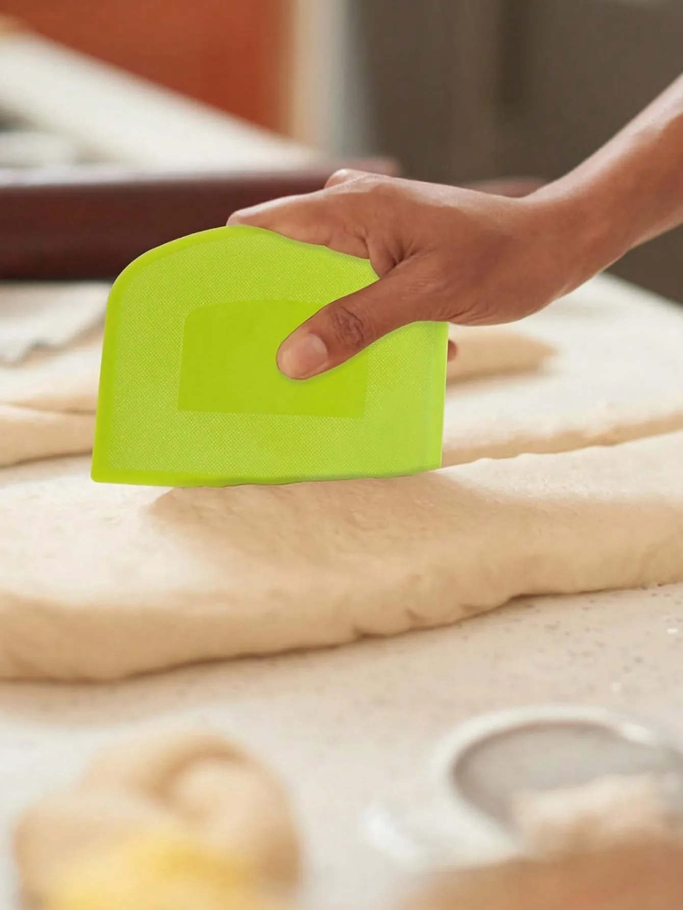 Leeseph 2 pièces bol grattoir à pâte coupe-pâte en plastique sûr aux aliments banc Flexible grattoir