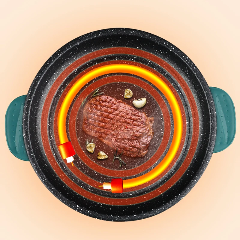 Multicuiseur électrique poêle électrique 220V maison Barbecue Steak frit poisson Omelette poêle anti