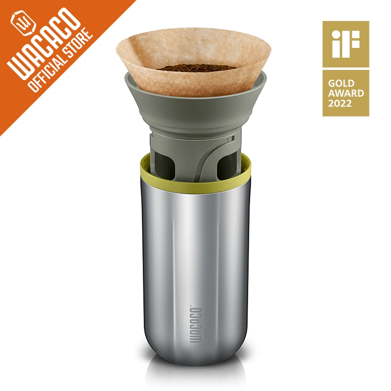 WACACO-Cafetière goutte à goutte portable en acier inoxydable, avec filtre en papier 10 cônes