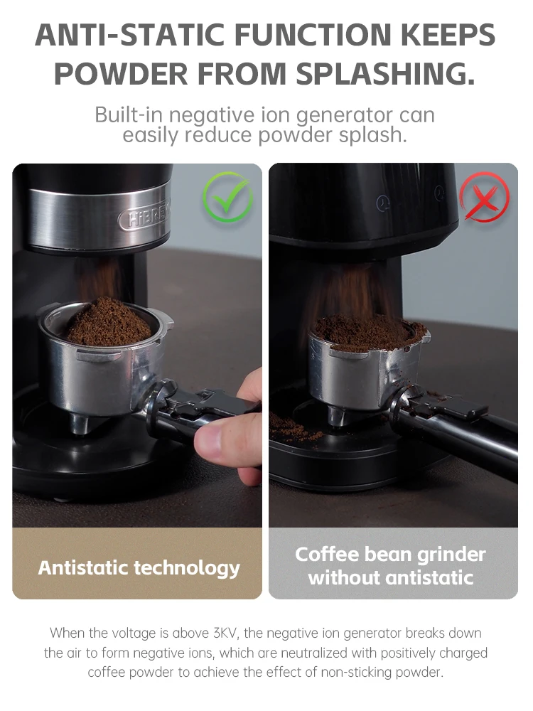 HiBREW moulin à café électrique automatique avec 31 vitesses pour expresso café américain verser sur