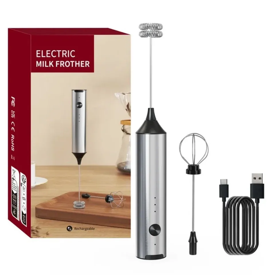 Mousseur à lait électrique sans fil, mini fouet à café, batteur à œufs portable, mélangeur de cuisin