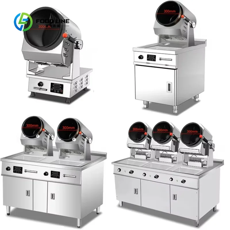 Wok électrique automatique personnalisé pour restaurant, robot de cuisson intelligent pour riz frit,