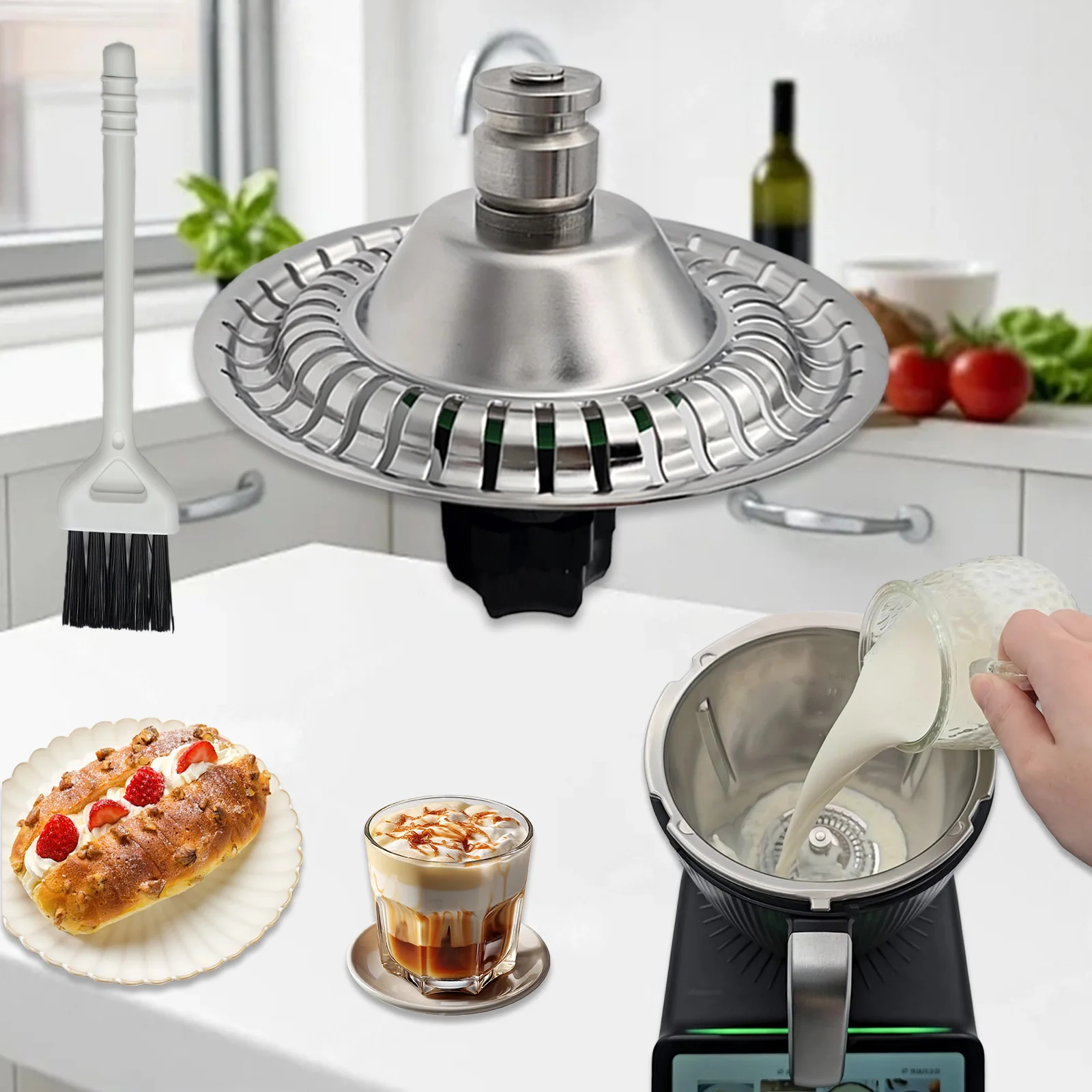 Fouet mousseur à lait et œufs pour Thermomix TM5 TM6 TM7, mousseur à crème, fouet à café et œufs, ac