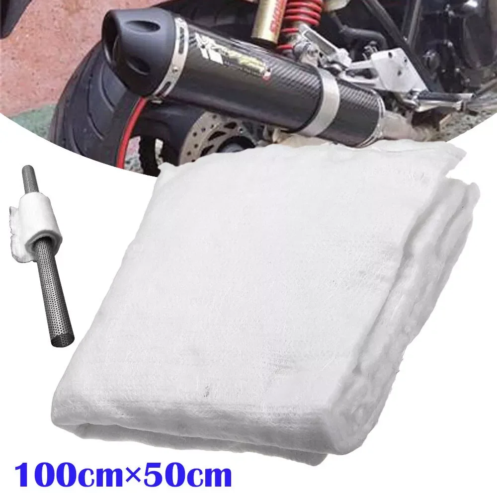 Silencieux d'échappement en fibre de verre pour moto, tuyau d'échappement silencieux en coton, absor