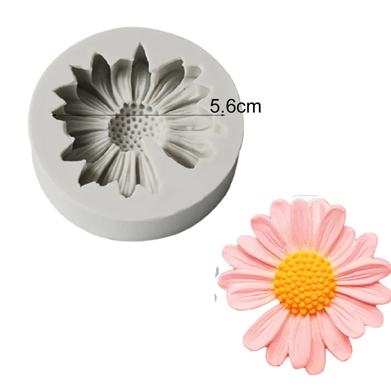 Moule 3D en forme de fleur de marguerite, en Silicone, fleur de soleil, aromathérapie, savon époxy,