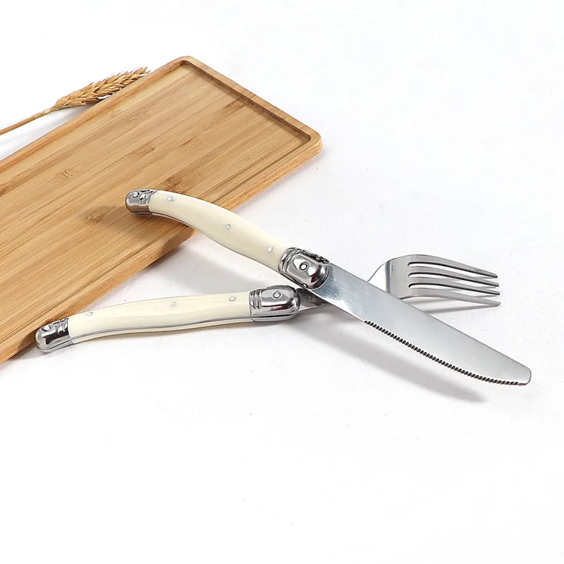 Laguiole – ensemble de couverts, couteau à Steak, fourchette, cuillère à dîner, cuillère à café, cou