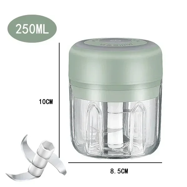 Mini hachoir à ail électrique 250 ml, hachoir à aliments portable pour la cuisine, hachoir à ail éle