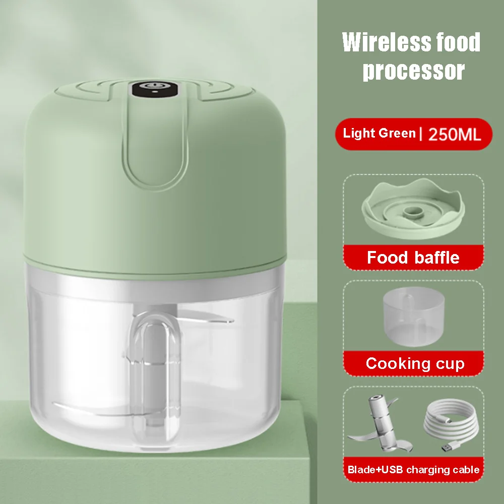 Hachoir Électrique pour Purée d'Ail 250 ml, Mixeur de Cuisine Durable pour Légumes, Piments, Viande,