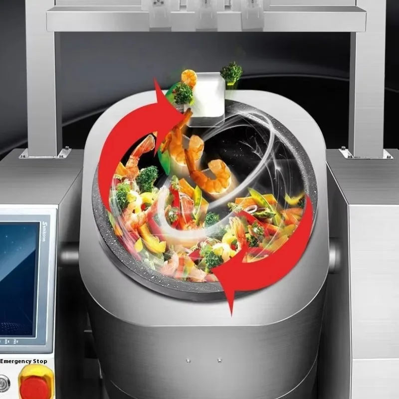 Robot Cuiseur Électrique Commercial Intelligent pour la Cuisson de Riz Frit Personnalisé en Wok, Mél