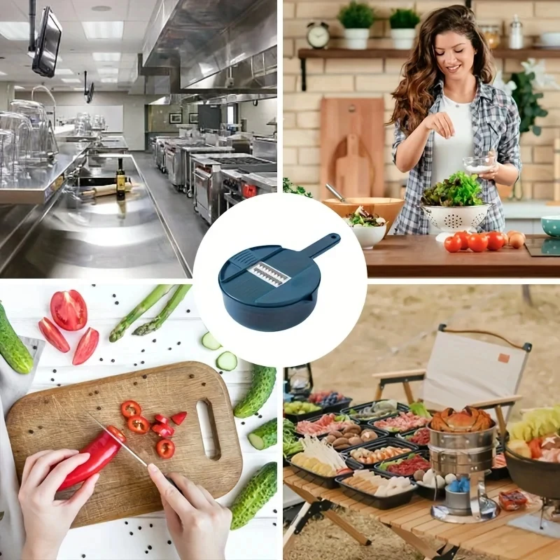 Coupe-légumes multifonctionnel 9 en 1, pommes de terre coupées manuellement, trancheur, râpe, ustens