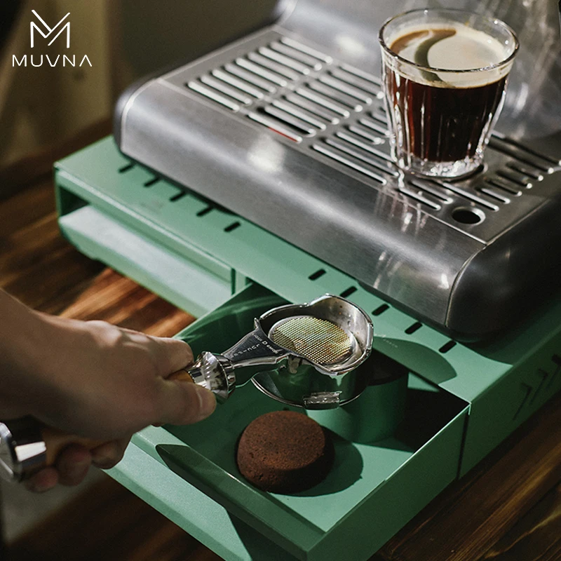 MUVNA – boîte à expresso pour bar, boîte de rangement pour café, conteneurs à expresso en métal à do
