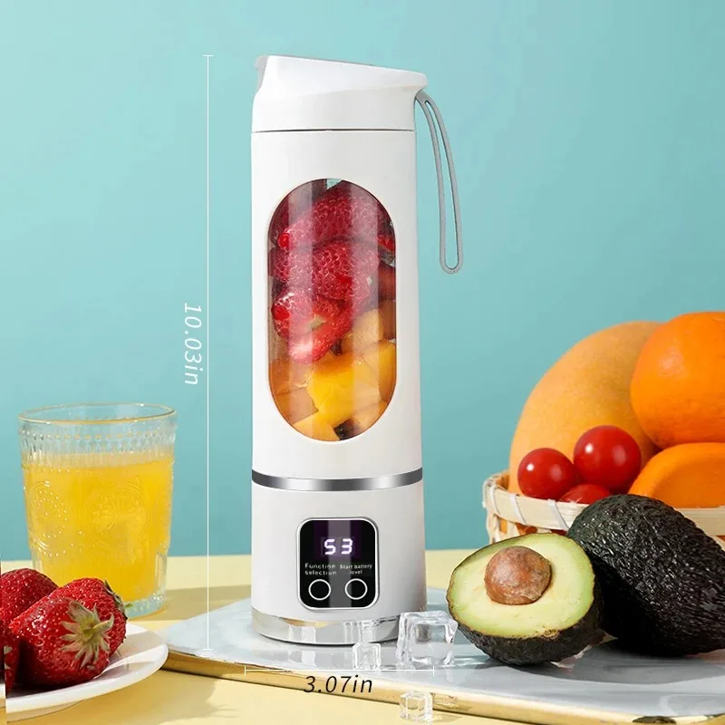 Presse-fruits Portable à 10 lames, capacité de 450ml, 3 vitesses, mélangeur Rechargeable par USB, br