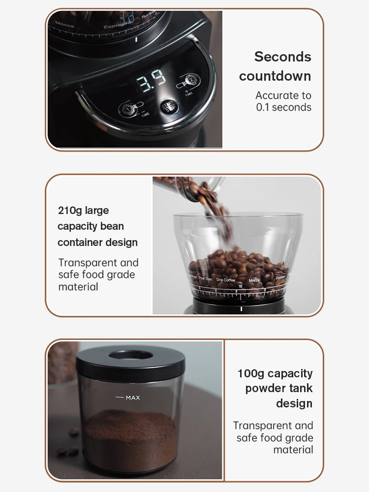 HiBREW moulin à café électrique automatique avec 31 vitesses pour expresso café américain verser sur