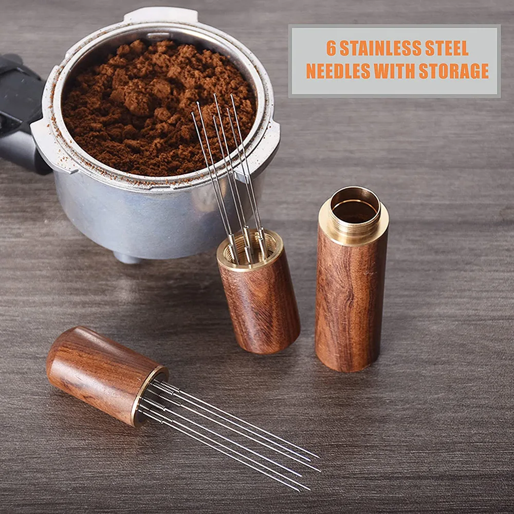 Agitateur de poudre à expresso en acier inoxydable, distributeur de doseur de café, niveleur, outils