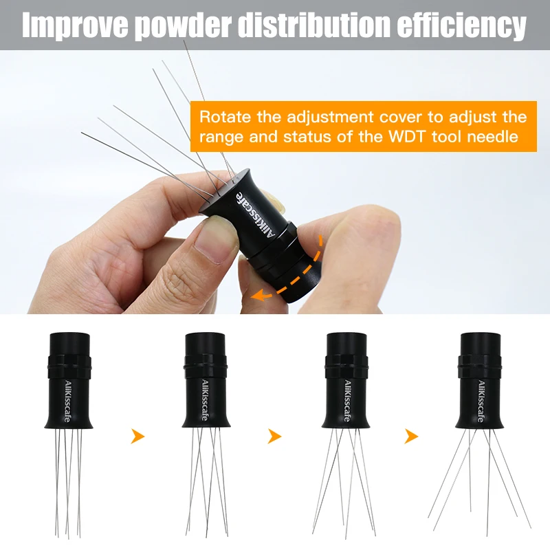 Distributeur d'aiguilles à café WDT Tools 2.0, agitateur réglable, niveleur de poudre magnétique pou