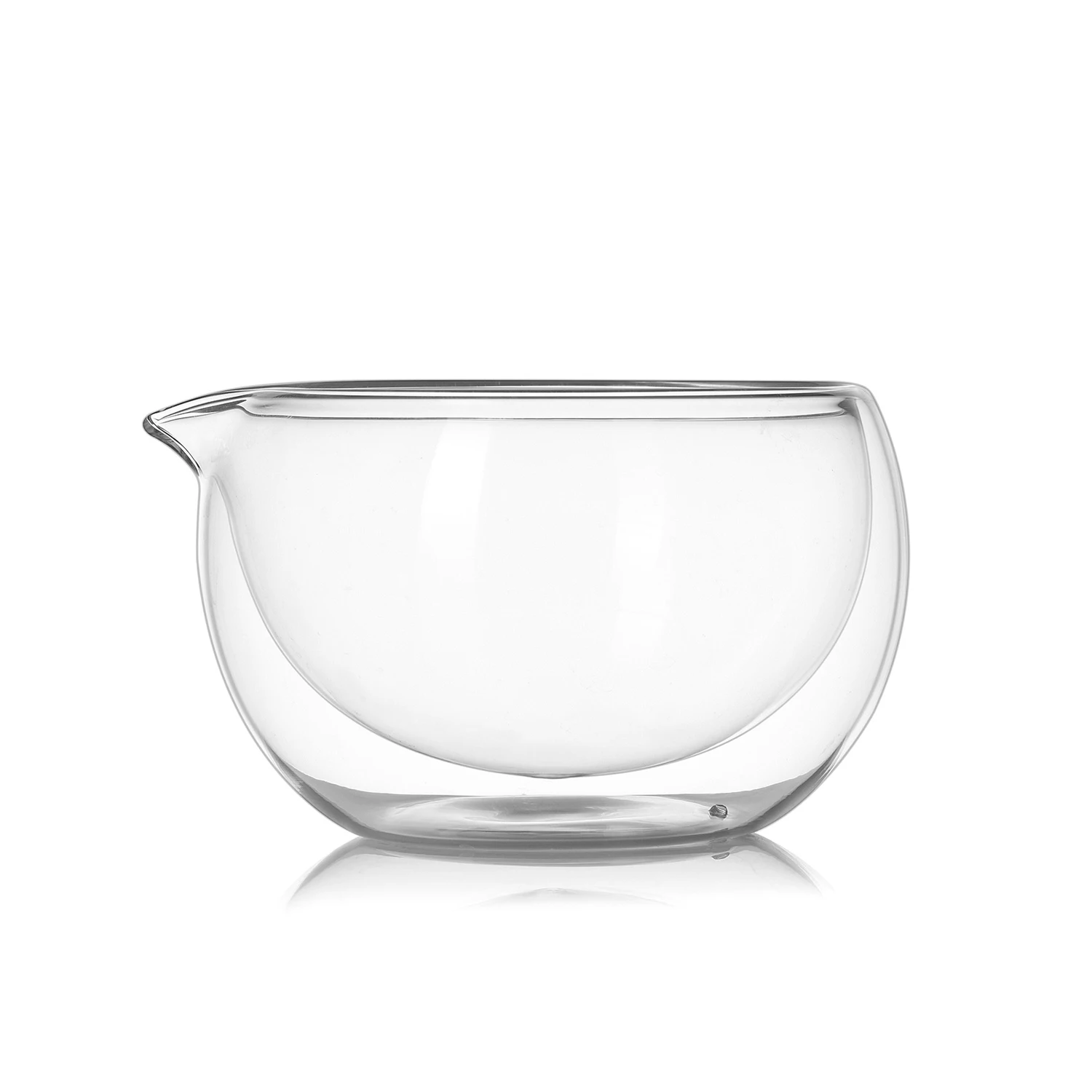 Bol en verre borosilicate à double paroi YWDL avec bec verseur, idéal pour mélanger les salades, pré