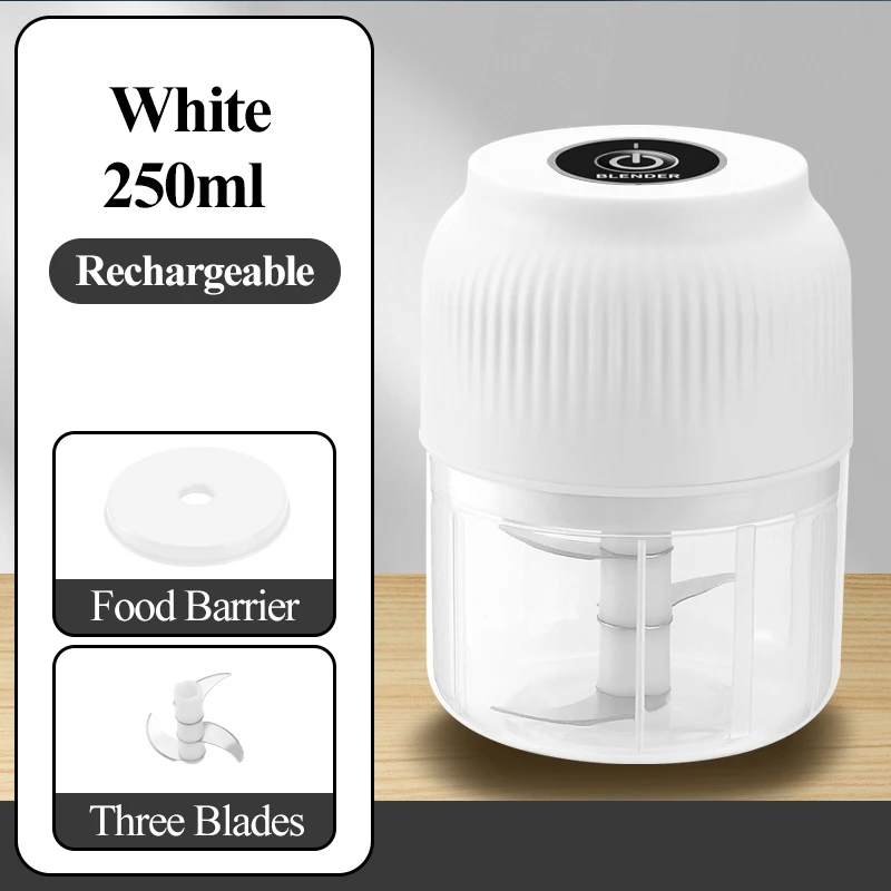 250ml Mini hachoir à légumes électrique sans fil USB Rechargeable broyeur d'ail hachoir alimentaire