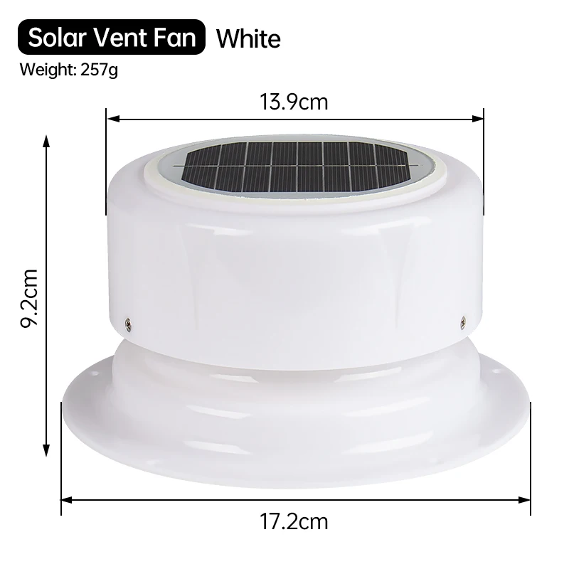Ventilateur de toit solaire pour camping-car, silencieux, 12V, avec couvercle en ABS, sans fil, pour