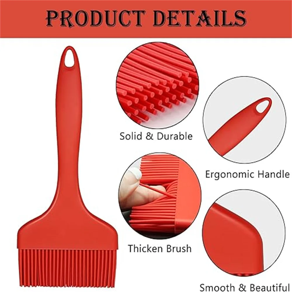 1 pinceau de cuisine en silicone résistant à la chaleur, idéal pour le barbecue, la cuisson, le beurre et la pâtisserie
