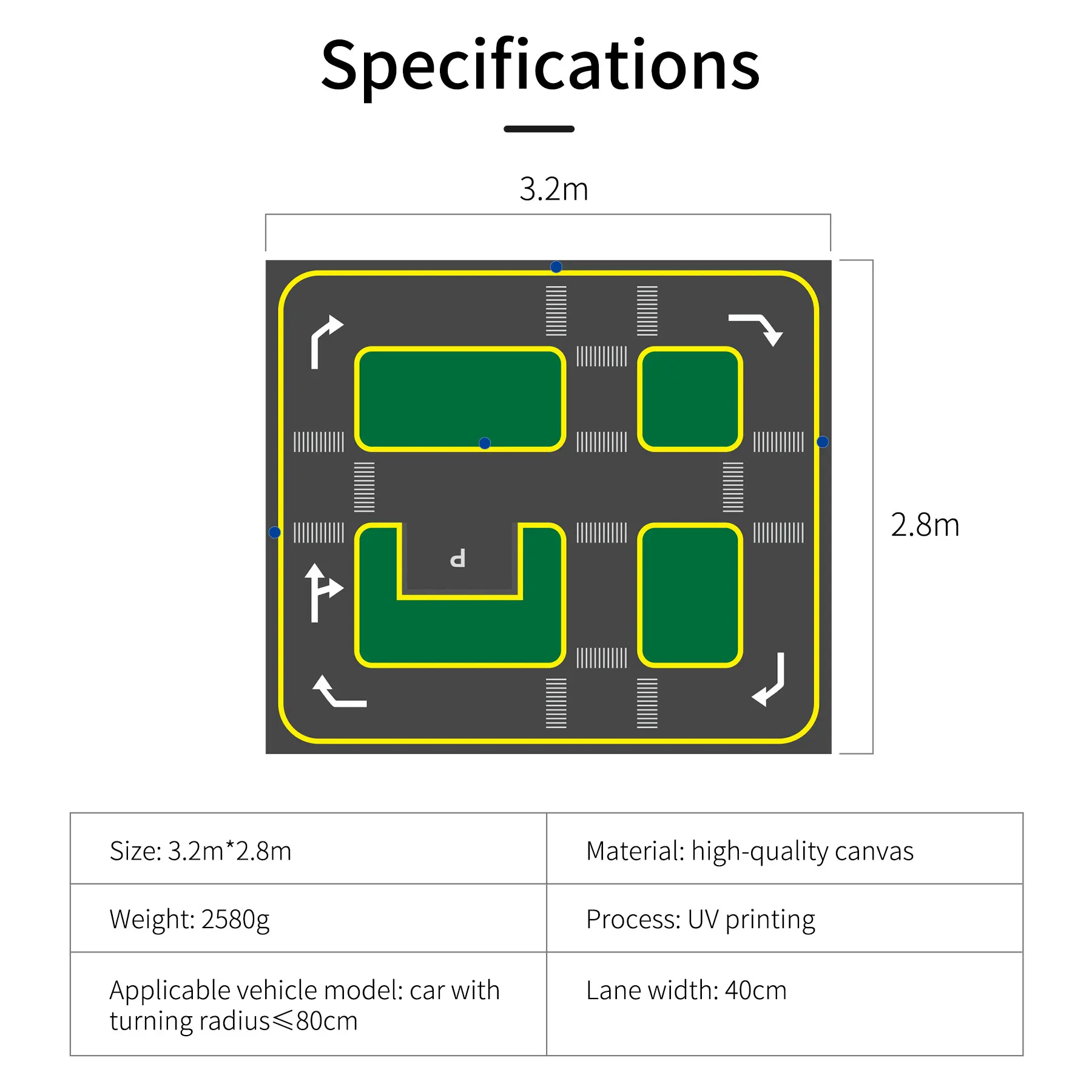 Yahboom – toile de processus d'impression UV pour carte de piste de pilote automatique, 2.8M x 3.2M, avec panneaux routiers et feux de circulation pour l'entraînement de voiture Robot ROS