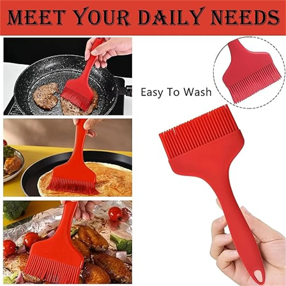 1 pinceau de cuisine en silicone résistant à la chaleur, idéal pour le barbecue, la cuisson, le beurre et la pâtisserie