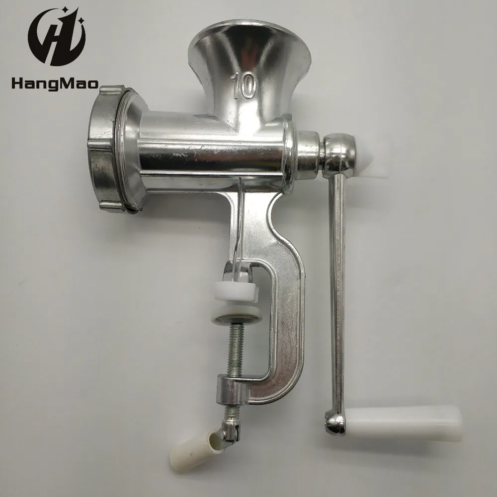 Hachoir à viande manuel NO.10 en alliage d'aluminium argenté