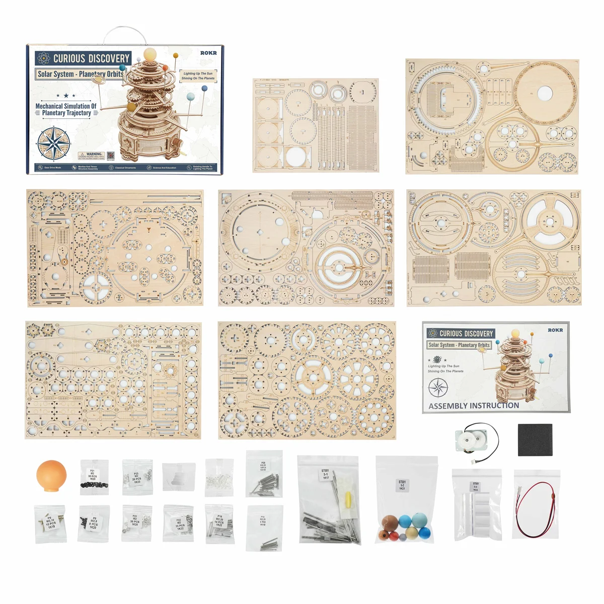 Robotime – puzzle mécanique rotatif en bois 3D, kit de blocs de construction, modèle, jouet cadeau pour adolescents et adultes, 316 pièces, ST001