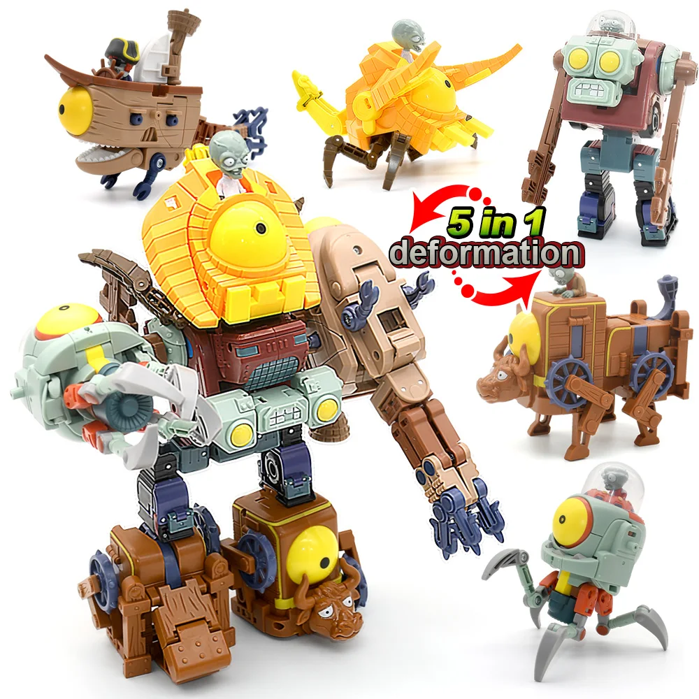 5 en 1 plante contre Zombie paquet pour garçons BOSS Robot poupée PVZ Zombies jouets éducatifs PVC figurine modèle jouets enfant cadeau