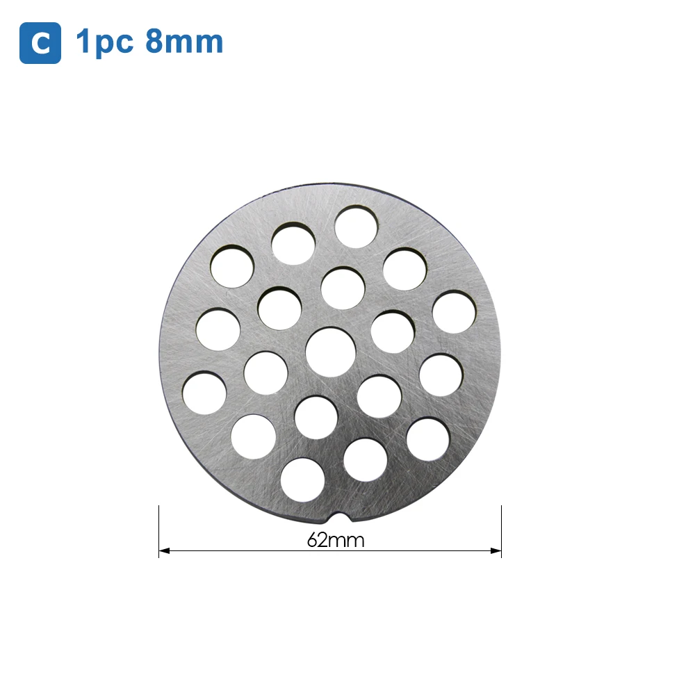 1 pièce - Disque de grille pour hachoir à viande 62 mm # 8 Pièces de rechange
