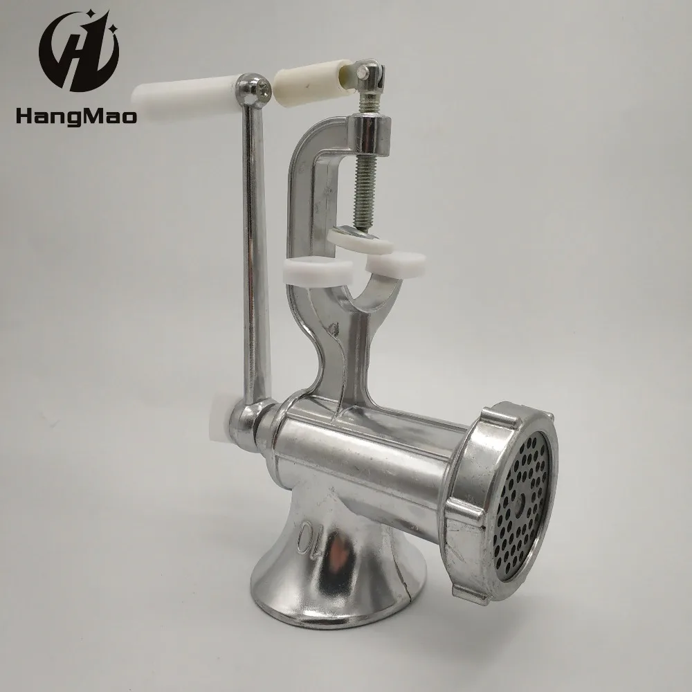 Hachoir à viande manuel NO.10 en alliage d'aluminium argenté