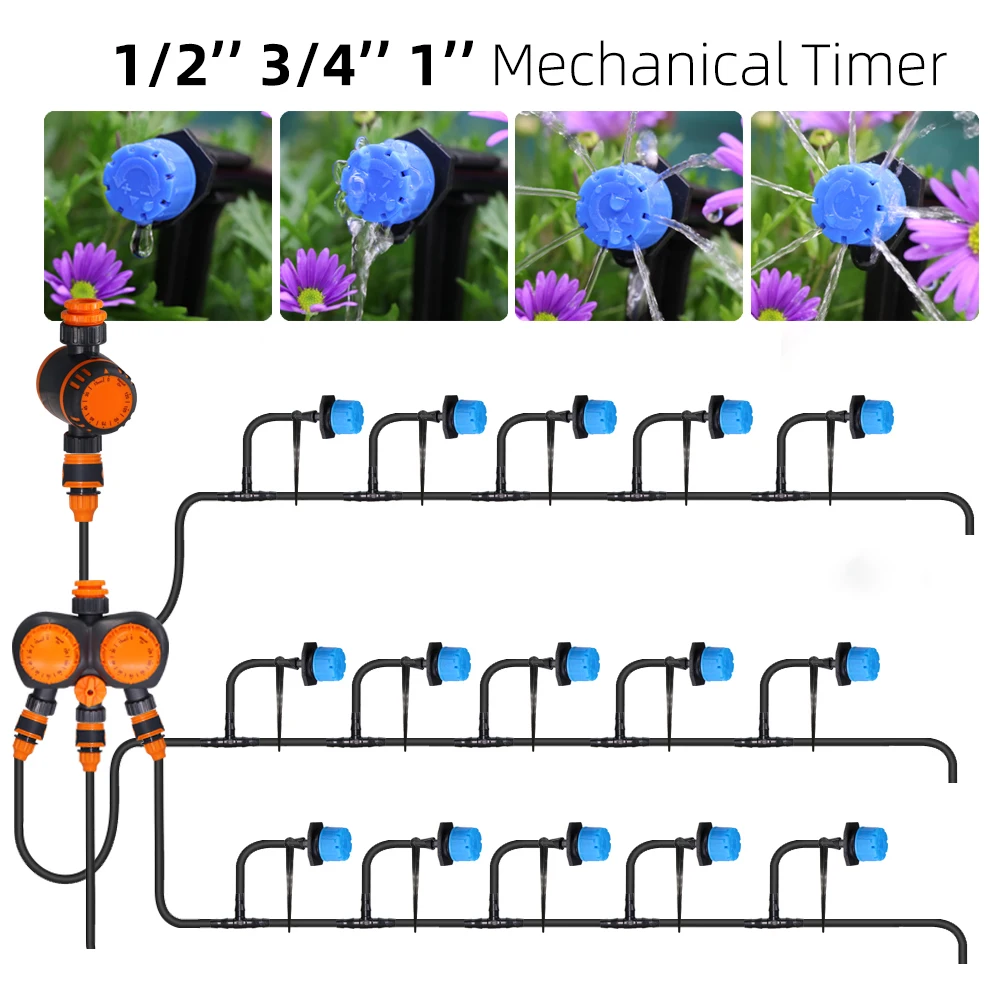 Minuterie mécanique 1/2 "3/4" 1 ", contrôleur d'apprentissage, tuyau de 16mm, port de connexion, d'argile de jardin, outil de synchronisation d'arrosage, 120