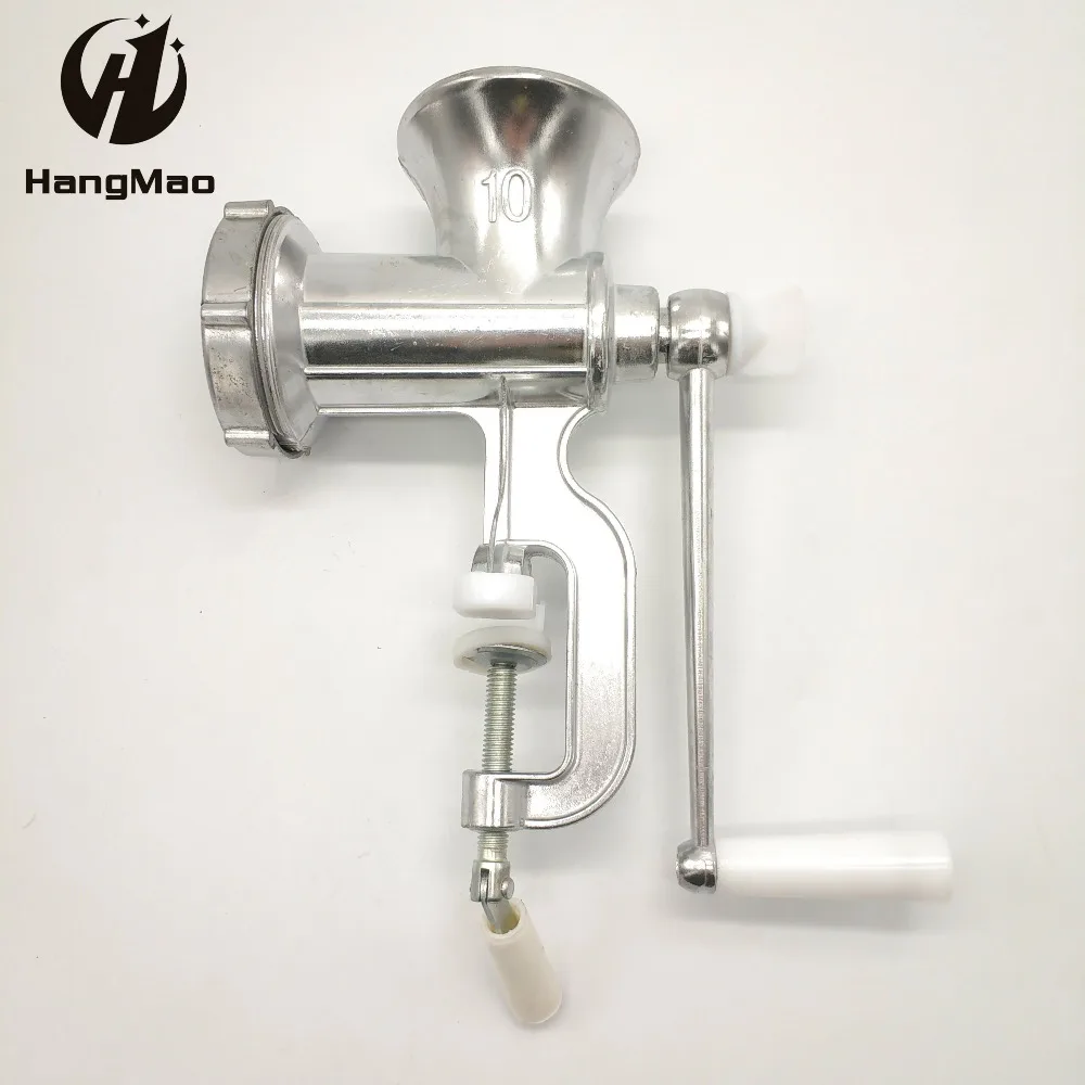 Hachoir à viande manuel NO.10 en alliage d'aluminium argenté
